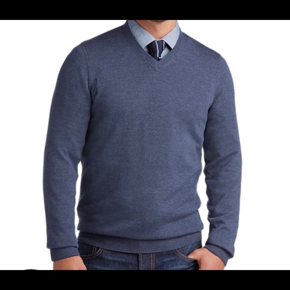 Joseph Abboud slate blue merino wool sweater. NWT - Picture 2 of 3